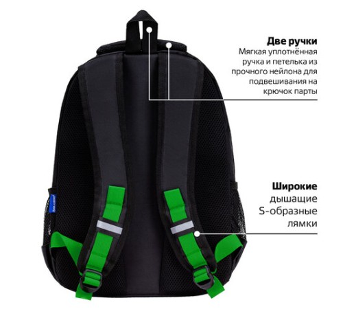 Рюкзак BRAUBERG FORCE, 2 отделения, 5 карманов, 