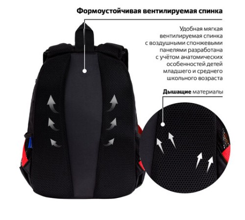 Рюкзак BRAUBERG FORCE, 2 отделения, 5 карманов, 