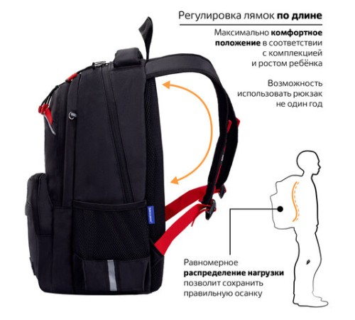 Рюкзак BRAUBERG FORCE, 2 отделения, 5 карманов, 