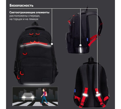 Рюкзак BRAUBERG FORCE, 2 отделения, 5 карманов, 