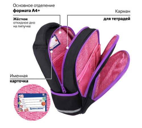 Рюкзак BRAUBERG OPTIMA, 2 отделения, с брелоком, 