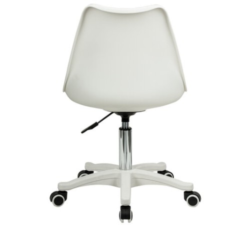 Кресло стул BRABIX "Eames MG-310 PL", пластик белый, экокожа белая, 532926