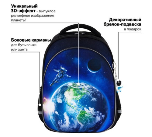 Рюкзак BRAUBERG OPTIMA, 2 отделения, с брелоком, 