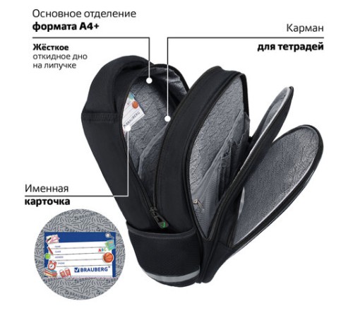 Рюкзак BRAUBERG OPTIMA, 2 отделения, с брелоком, 