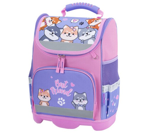 Ранец ЮНЛАНДИЯ WISE, 1 отделение, 3 кармана, устойчивое дно, Best fellows, 37х29х15 см, 273161