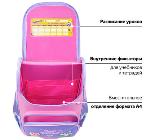 Ранец ЮНЛАНДИЯ WISE, 1 отделение, 3 кармана, устойчивое дно, Best fellows, 37х29х15 см, 273161