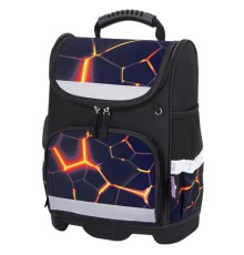 Ранец ЮНЛАНДИЯ WISE, 1 отделение, 3 кармана, устойчивое дно, Volcano split, 37х29х15 см, 273162