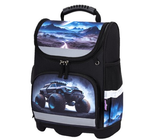 Ранец ЮНЛАНДИЯ WISE, 1 отделение, 3 кармана, устойчивое дно, Space driver, 37х29х15 см, 273163