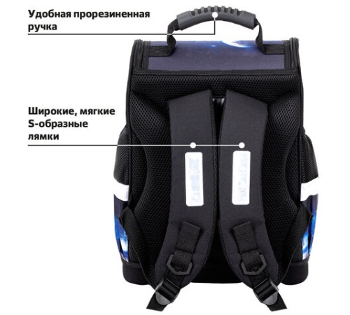 Ранец ЮНЛАНДИЯ WISE, 1 отделение, 3 кармана, устойчивое дно, Space driver, 37х29х15 см, 273163