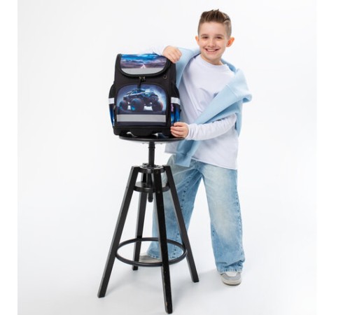 Ранец ЮНЛАНДИЯ WISE, 1 отделение, 3 кармана, устойчивое дно, Space driver, 37х29х15 см, 273163