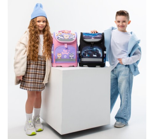 Ранец ЮНЛАНДИЯ WISE, 1 отделение, 3 кармана, устойчивое дно, Space driver, 37х29х15 см, 273163