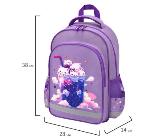 Рюкзак ПИФАГОР SCHOOL, 1 отделение, 3 кармана, 