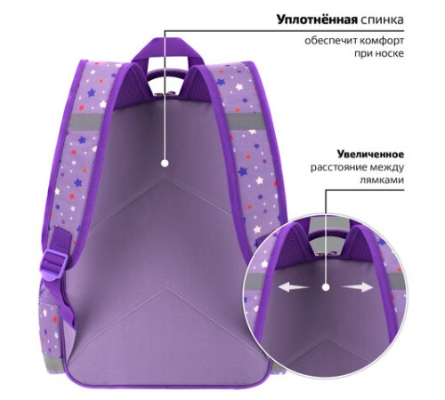Рюкзак ПИФАГОР SCHOOL, 1 отделение, 3 кармана, 
