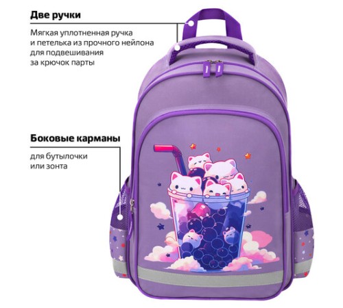 Рюкзак ПИФАГОР SCHOOL, 1 отделение, 3 кармана, 