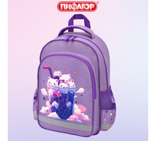 Рюкзак ПИФАГОР SCHOOL, 1 отделение, 3 кармана, 