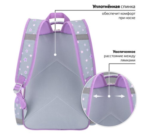 Рюкзак ПИФАГОР SCHOOL, 1 отделение, 3 кармана, 