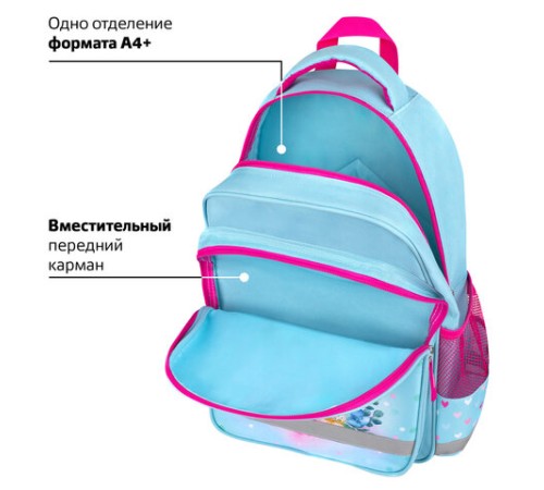 Рюкзак ПИФАГОР SCHOOL, 1 отделение, 3 кармана, 