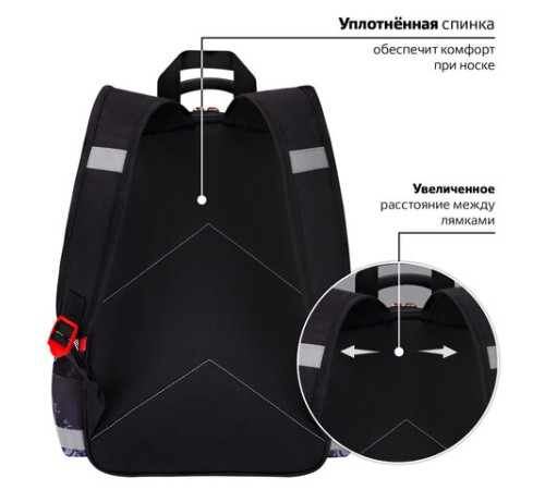 Рюкзак ПИФАГОР SCHOOL, 1 отделение, 3 кармана, 