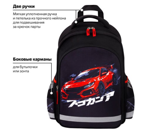 Рюкзак ПИФАГОР SCHOOL, 1 отделение, 3 кармана, 