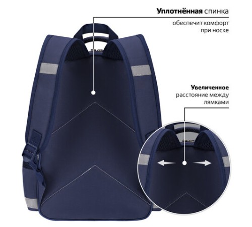 Рюкзак ПИФАГОР SCHOOL, 1 отделение, 3 кармана, 