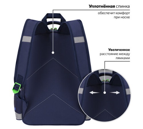 Рюкзак ПИФАГОР SCHOOL, 1 отделение, 3 кармана, 