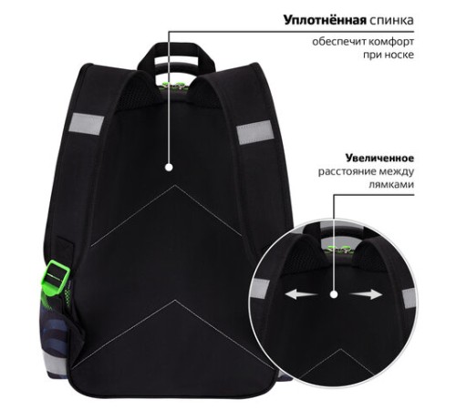 Рюкзак ПИФАГОР SCHOOL, 1 отделение, 3 кармана, 