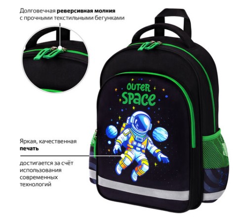 Рюкзак ПИФАГОР SCHOOL, 1 отделение, 3 кармана, 