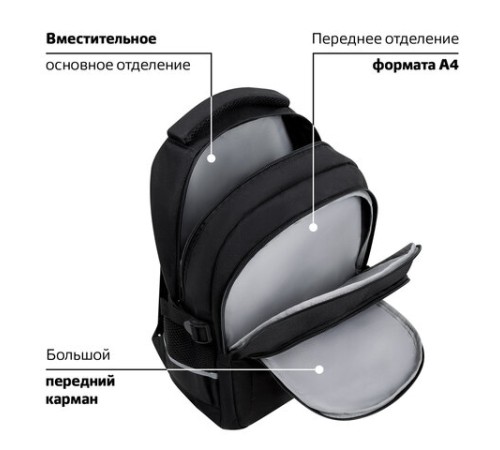 Рюкзак BRAUBERG VIBE, 2 отделения, 5 карманов, 