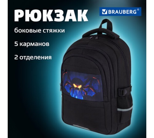 Рюкзак BRAUBERG VIBE, 2 отделения, 5 карманов, 