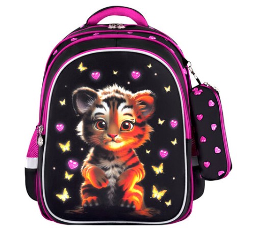 Рюкзак BRAUBERG KIDS MIND с пеналом в комплекте, 2 отделения, 