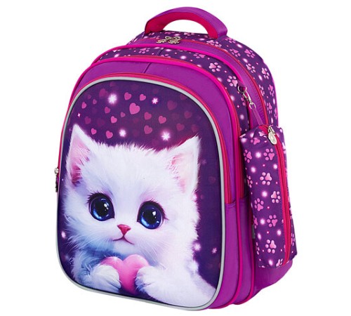 Рюкзак BRAUBERG KIDS MIND с пеналом в комплекте, 2 отделения, 