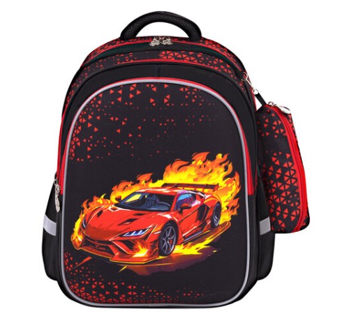 Рюкзак BRAUBERG KIDS MIND с пеналом в комплекте, 2 отделения, 