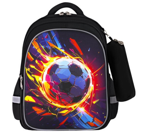 Рюкзак BRAUBERG KIDS MIND с пеналом в комплекте, 2 отделения, 