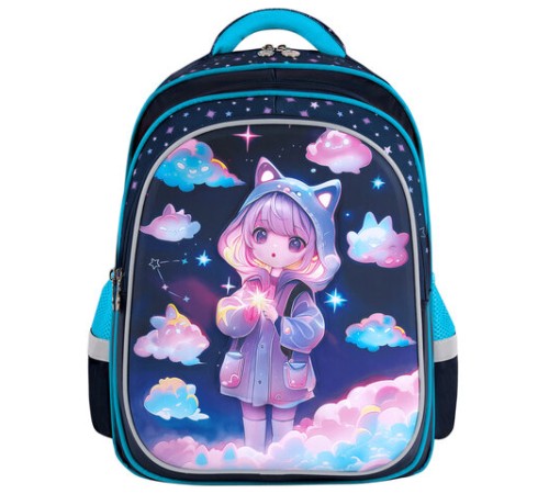 Рюкзак BRAUBERG KIDS FLOSSY, 2 отделения, 3 кармана, 