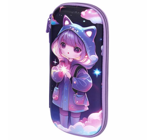 Пенал ЮНЛАНДИЯ, 1 отделение, 1 откидная планка, карман, EVA покрытие soft-touch, 22х10х5 см, 