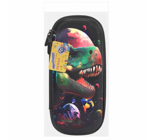 Пенал ЮНЛАНДИЯ, 1 отделение, 1 откидная планка, карман, EVA покрытие soft-touch, 22х10х5 см, 