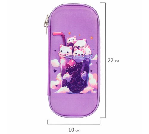 Пенал ЮНЛАНДИЯ, 1 отделение, карман, полиэстер/EVA, 22х10х5 см, 