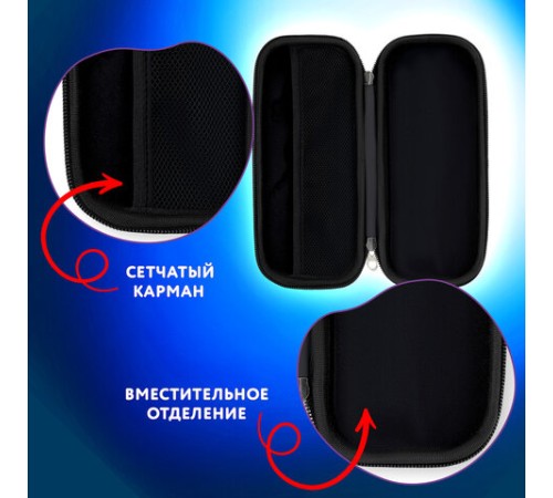 Пенал ЮНЛАНДИЯ, 1 отделение, карман, полиэстер/EVA, 22х10х5 см, 