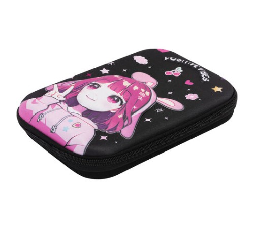 Пенал ЮНЛАНДИЯ большой, 1 отделение, 1 откидная планка, карман, полиэстер/EVA, 22х15х5 см, 