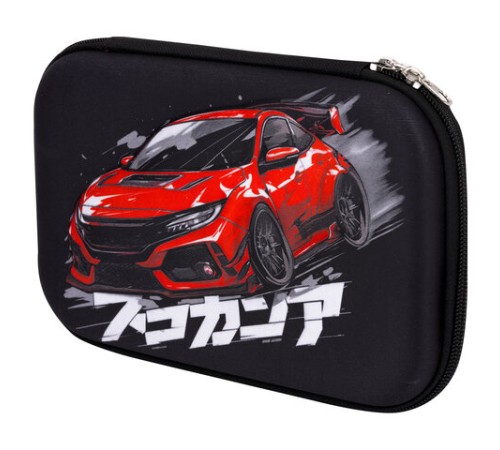 Пенал ЮНЛАНДИЯ большой, 1 отделение, 1 откидная планка, карман, полиэстер/EVA, 22х15х5 см, 