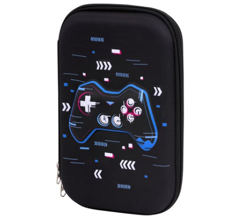 Пенал ЮНЛАНДИЯ большой, 1 отделение, 1 откидная планка, карман, полиэстер/EVA, 22х15х5 см, 