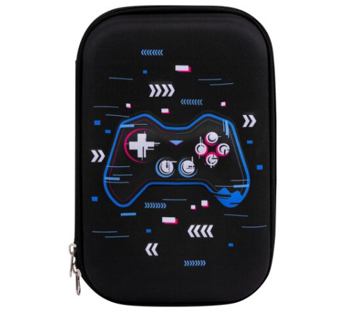 Пенал ЮНЛАНДИЯ большой, 1 отделение, 1 откидная планка, карман, полиэстер/EVA, 22х15х5 см, 