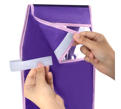 Кармашки-органайзер в шкафчик для детского сада BRAUBERG KIDS, крепление на липучке, наклейки-подсказки, 24х88 см, 