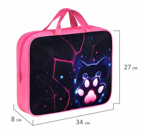 Папка на молнии с ручками BRAUBERG А4, 1 отделение, полиэстер, 80 мм, 