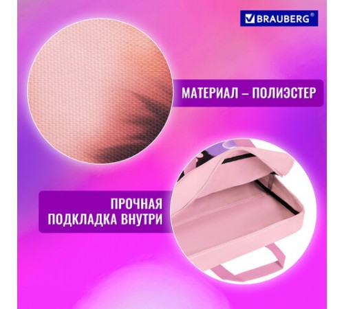 Папка на молнии с ручками BRAUBERG А4, 1 отделение, полиэстер, 80 мм, 