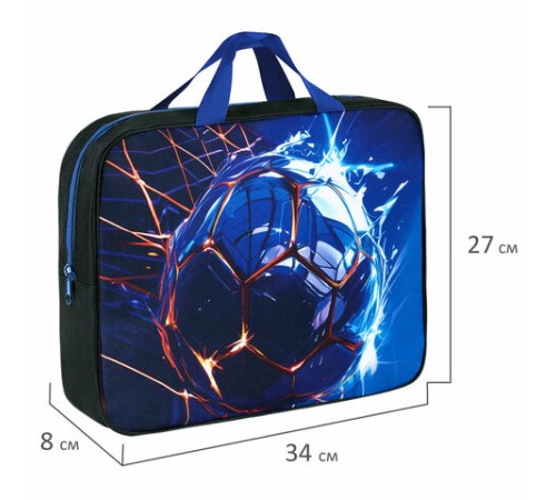 Папка на молнии с ручками BRAUBERG А4, 1 отделение, полиэстер, 80 мм, 