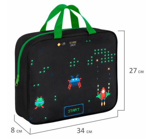 Папка на молнии с ручками BRAUBERG А4, 1 отделение, полиэстер, 80 мм, 