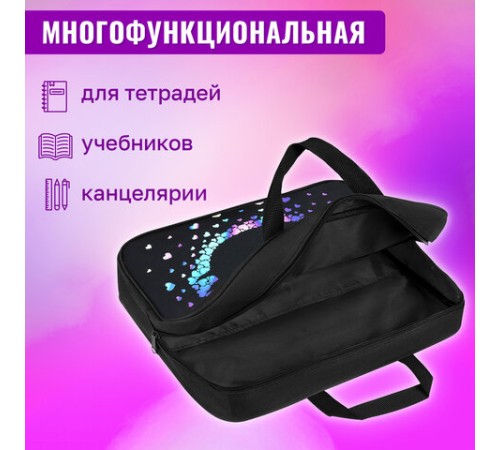 Папка на молнии с ручками BRAUBERG А4, 1 отделение, полиэстер, 80 мм, 