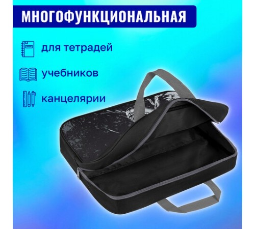 Папка на молнии с ручками BRAUBERG А4, 1 отделение, полиэстер, 80 мм, 