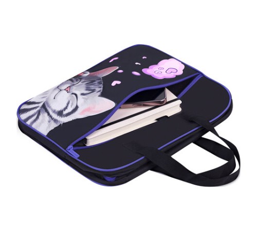 Папка на молнии с ручками BRAUBERG А4, 1 отделение, карман на молнии, 80 мм, 